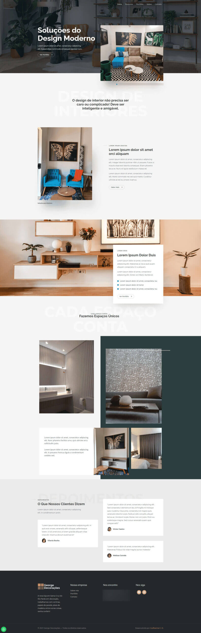 Site Institucional - Decoração e Moveis